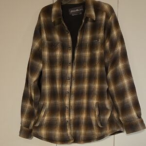 TALL Eddie Bauer Lined SOFT Flannel Shirt Jacket XLT